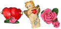Resin Valentine Mini Ornaments - Resin Valentine Mini Ornaments - 