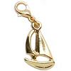 Lobster Clasp Charm - Sailboat - Gold - Jewelry Charm - 