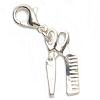 Lobster Clasp Charm - Hairstylist - Silver - Jewelry Charm - 