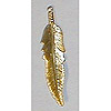 Metal Feather Charms - Gold - Feather Beads - Jewelry Charms - 
