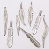 Cast Metal Feather Charms - Silver - Feather Beads - 