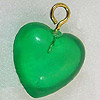 Heart Charms - Green Tr - Jewelry Findings - 