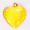 Fiber Optic Heart Charm - YELLOW - Jewelry Findings - 