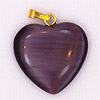 Fiber Optic Heart Charm - PURPLE - Jewelry Findings - 