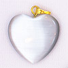 Fiber Optic Heart Charm - WHITE - Jewelry Findings - 