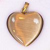 Fiber Optic Heart Charm - BROWN - Jewelry Findings - 