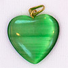 Fiber Optic Heart Charm - Green - Jewelry Findings - 