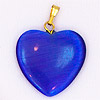 Fiber Optic Heart Charm - SAPPHIRE - Jewelry Findings - 
