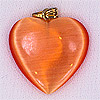 Fiber Optic Heart Charm - ORANGE - Jewelry Findings - 