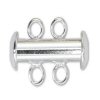 Slide Clasp - Silver - Jewelry Findings -- Slide Clasps - 2-Strand - 