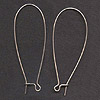 Long Kidney Wire Earrings - Silver (nickel Plated) - Jewelry Findings - 