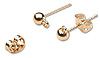 Ball with Loop and Butterfly - Gold - Stud Earrings - 