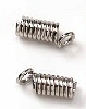 Crimp Coil Necklace Ends - Silver - Jewelry Findings - 