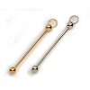 Steel Bead Pin with Screw Ends - Silver Plated - Silver Plated Steel Bead Pin with Screw Ends - 