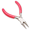 Mini Round Nose Pliers - Silvertone with Pink Handle - Jewelry Making Tools - Mini Chain Nose Pliers - 