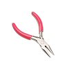 Mini Chain Nose Pliers - Silvertone with Pink Handle - Jewelry Making Tools - Mini Chain Nose Pliers - 
