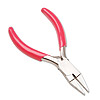 Mini Flat Nose Pliers - Silvertone with Pink Handle - Jewelry Making Tools - Mini Flat Nose Pliers - 