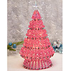 Beaded Safety Pin Christmas Tree Kit - Pink Tree / Gold Pins - Beaded Christmas Tree Kit - Beaded Christmas Tree - 