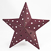 Tea Light Holder - Tin Star - Rustic Red - Tea light holder - 