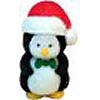 Flocked Christmas Penguin - Red Hat (shown) - Flocked Penguin - Christmas Penguins - Flocked Christmas Penguins - 