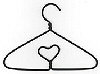 Doll Clothes Hanger With Heart - Black - Doll Accessories - Doll Clothing Hangers - 