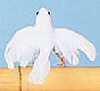 Feathered White Dove w/ Open Wings - White - Feathered White Dove w/open wings - 
