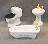 Mini Bathroom Set - Porcelain-like Bathroom Fixtures - 