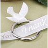 White Dove on Silver Ring - Plastic White Doves - Bridal Shower Decorations - 