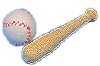 Wood Baseball Bat and Ball - Wooden Shape - 