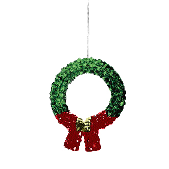 Beaded Mini Wreath with Bow - Mini Beaded Christmas Wreath - Free Christmas Craft Instructions