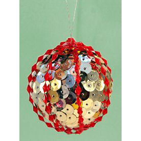 Special Christmas Ornaments with Sequins - Free Christmas Craft Instructions
