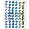 Stick on Round Faceted Rhinestone - Blues / Greens - Rhinestones - Sticky Back Rhinestones - Adhesive Gems - 