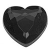 Flatback Rhinestone Hearts - BLACK OP - Rhinestone Hearts - Faceted Rhinestone Hearts - Acrylic Heart Rhinestones - 