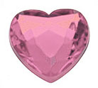 Flatback Rhinestone Hearts - LT PINK - Rhinestone Hearts - Faceted Rhinestone Hearts - Acrylic Heart Rhinestones - 