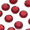Acrylic Faceted Rhinestones - Red - Smooth Top Faceted Rhinestones - Round Acrylic Rhinestones - Smooth Top Faceted Flat Back Rhinestones - 