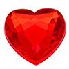 Flatback Rhinestone Hearts - Red - Rhinestone Hearts - Faceted Rhinestone Hearts - Acrylic Heart Rhinestones - 