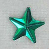 Flatback Rhinestone Faceted Stars - Emerald - Rhinestone Stars - 