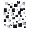 Stick on Faceted Rhinestone Squares - Crystal & Black - Square Rhinestones - Stick on Rhinestones - 