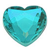 Flatback Rhinestone Hearts - TURQUOISE - Rhinestone Hearts - Faceted Rhinestone Hearts - Acrylic Heart Rhinestones - 