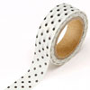 Polka Dot Washi Tape - Design Tape - Scrapbook Tape - WHITE WITH BLACK DOTS - Where to Buy Washi Tape - Thin Washi Tape - Skinny Washi Tape - Decorative Masking Tape - Deco Tape - Washi Masking Tape - 