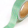 Striped Washi Tape - Design Tape - Scrapbook Tape - GREEN LENGTHWISE STRIPES - Where to Buy Washi Tape - Thin Washi Tape - Skinny Washi Tape - Decorative Masking Tape - Deco Tape - Washi Masking Tape - 