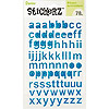 Holographic Glitter Lowercase Letter Stickers - Blue - Scrapbooking Stickers - 