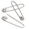 Coiless Safety Pins - Silvertone - Safety Pins - Size 4 - 