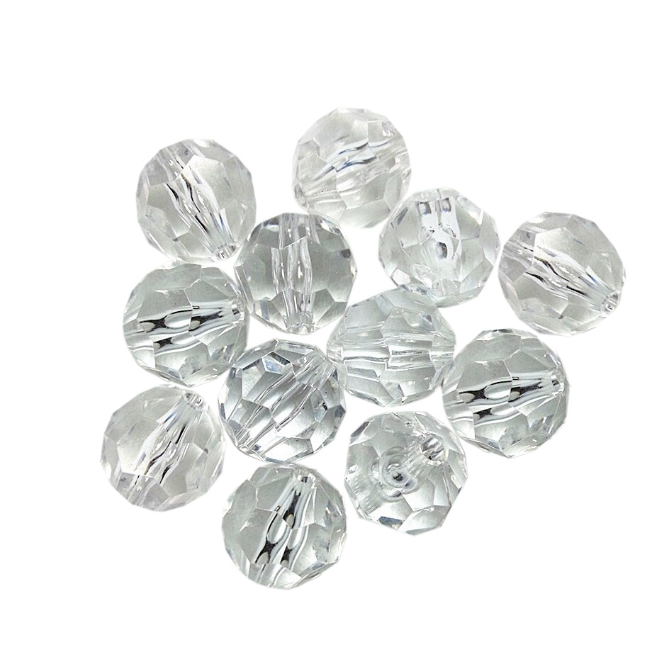 Faceted Acrylic Crystal Beads - Clear Acrylic Beads