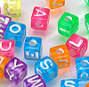 Transparent Square Alphabet Beads - Letter Beads