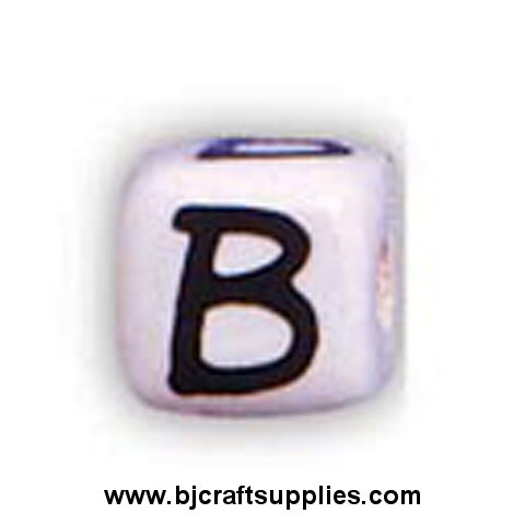Ceramic Alpha Beads - B - Ceramic Alpabet Beads - Ceramic Letter Beads - Ceramic Alphabet Letter Beads