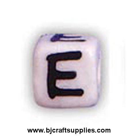 Ceramic Alpha Beads - E - Ceramic Alpabet Beads - Ceramic Letter Beads - Ceramic Alphabet Letter Beads