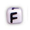 Alphabet Beads - F - Ceramic - Cube - Ceramic Alpha Beads - F - Ceramic Alpabet Beads - Ceramic Letter Beads - Ceramic Alphabet Letter Beads