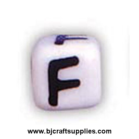 Ceramic Alpha Beads - F - Ceramic Alpabet Beads - Ceramic Letter Beads - Ceramic Alphabet Letter Beads