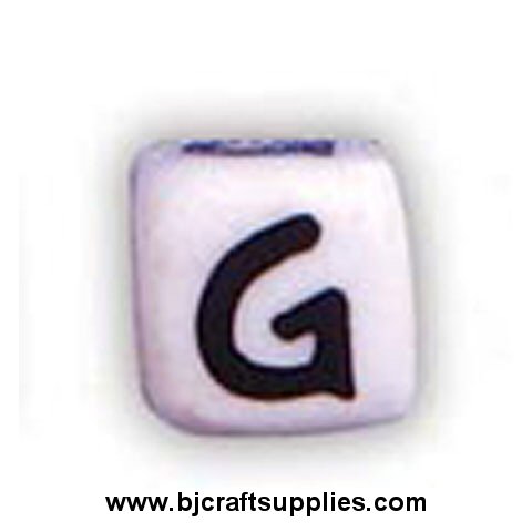 Ceramic Alpha Beads - G - Ceramic Alpabet Beads - Ceramic Letter Beads - Ceramic Alphabet Letter Beads